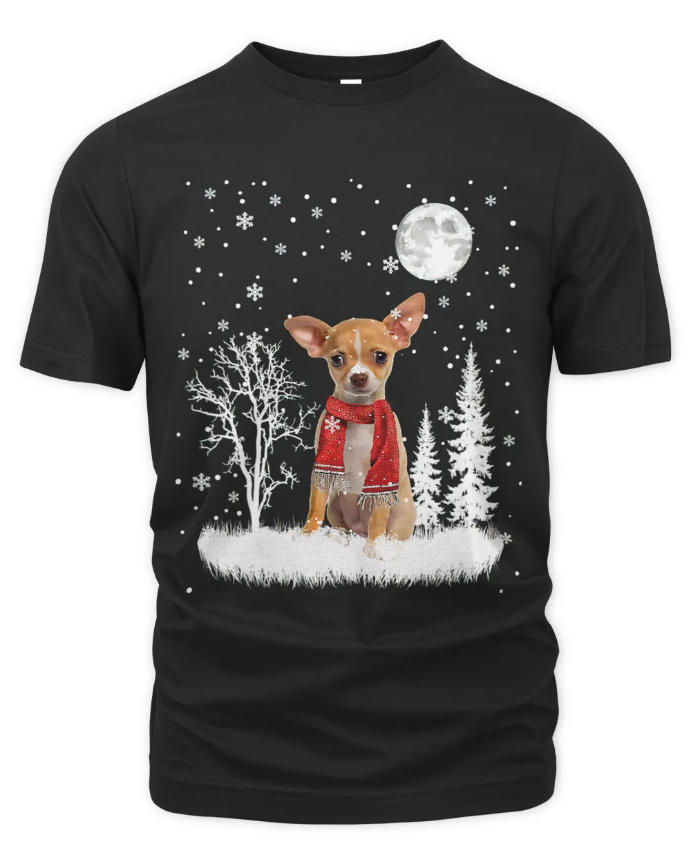 Chihuahua Under Moonlight Snow Christmas Pajama 26