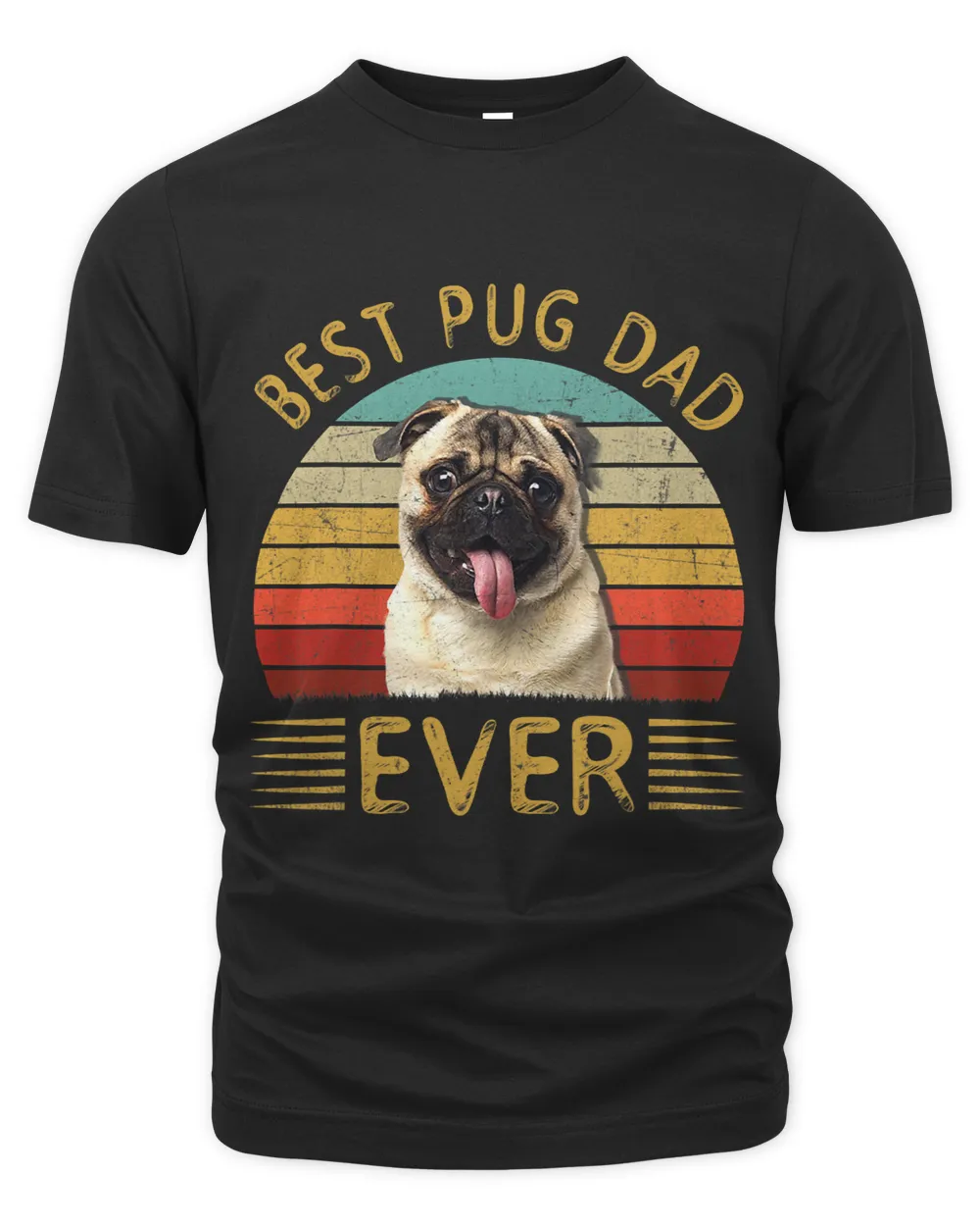 Vintage Retro Best Pug Dad Ever Cool Pug Daddy Fathers Day