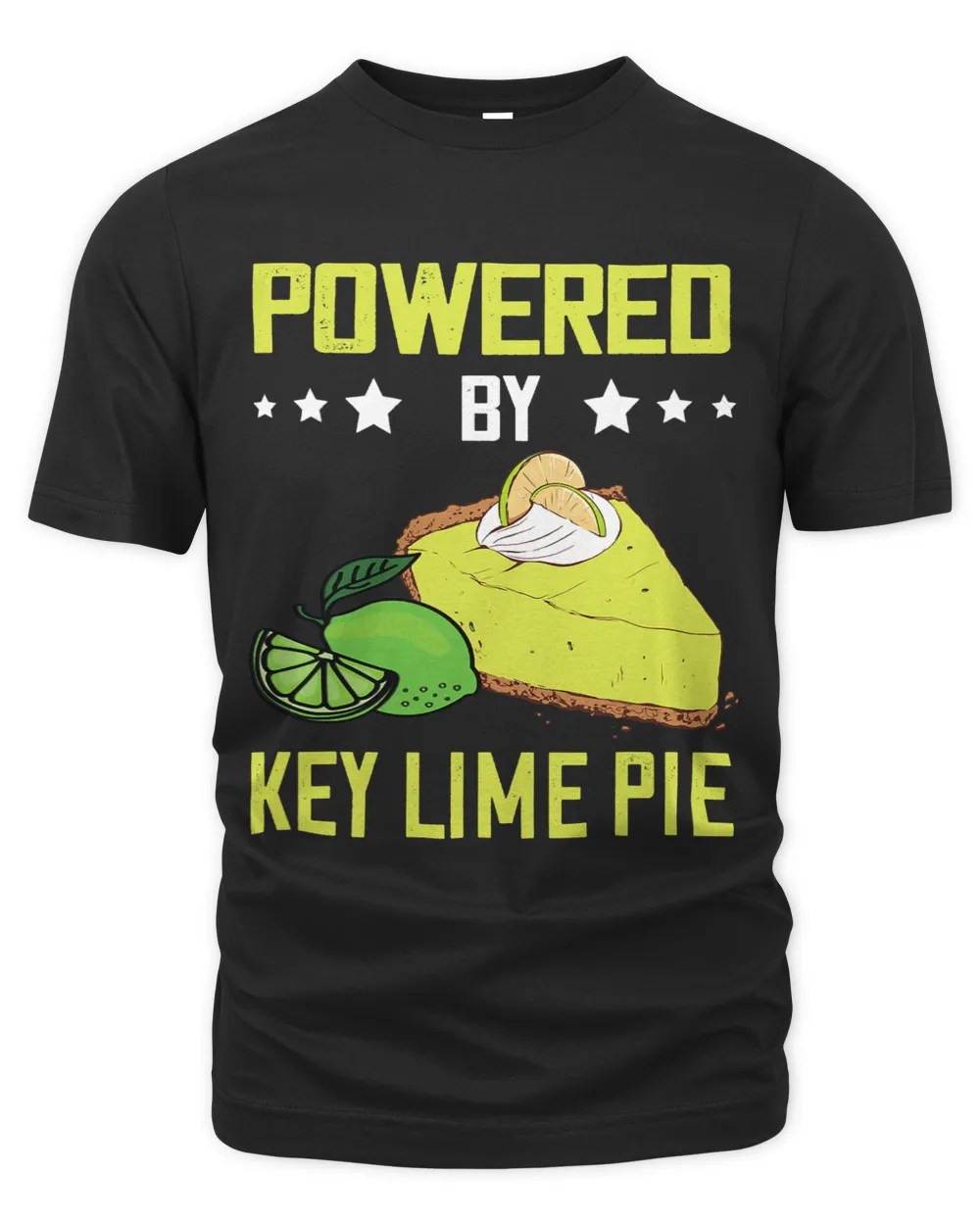 Powered By Key Lime Pie Lemon Pie Dessert Lime Pie Baker Unisex Premium T-Shirt black s