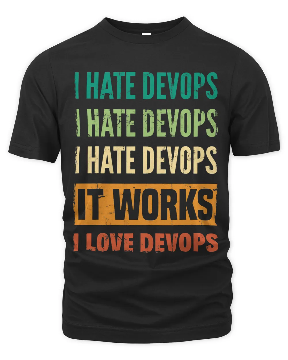 DevOps Engineer Cloud Computing I Hate DevOps I Love DevOps Unisex Premium T-Shirt black s