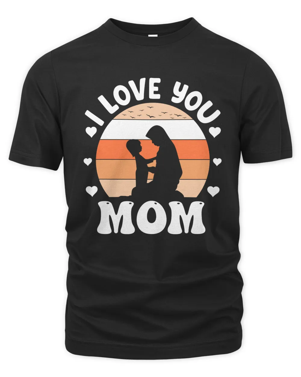 I Love You Mom Heart Unisex Premium T-Shirt black s