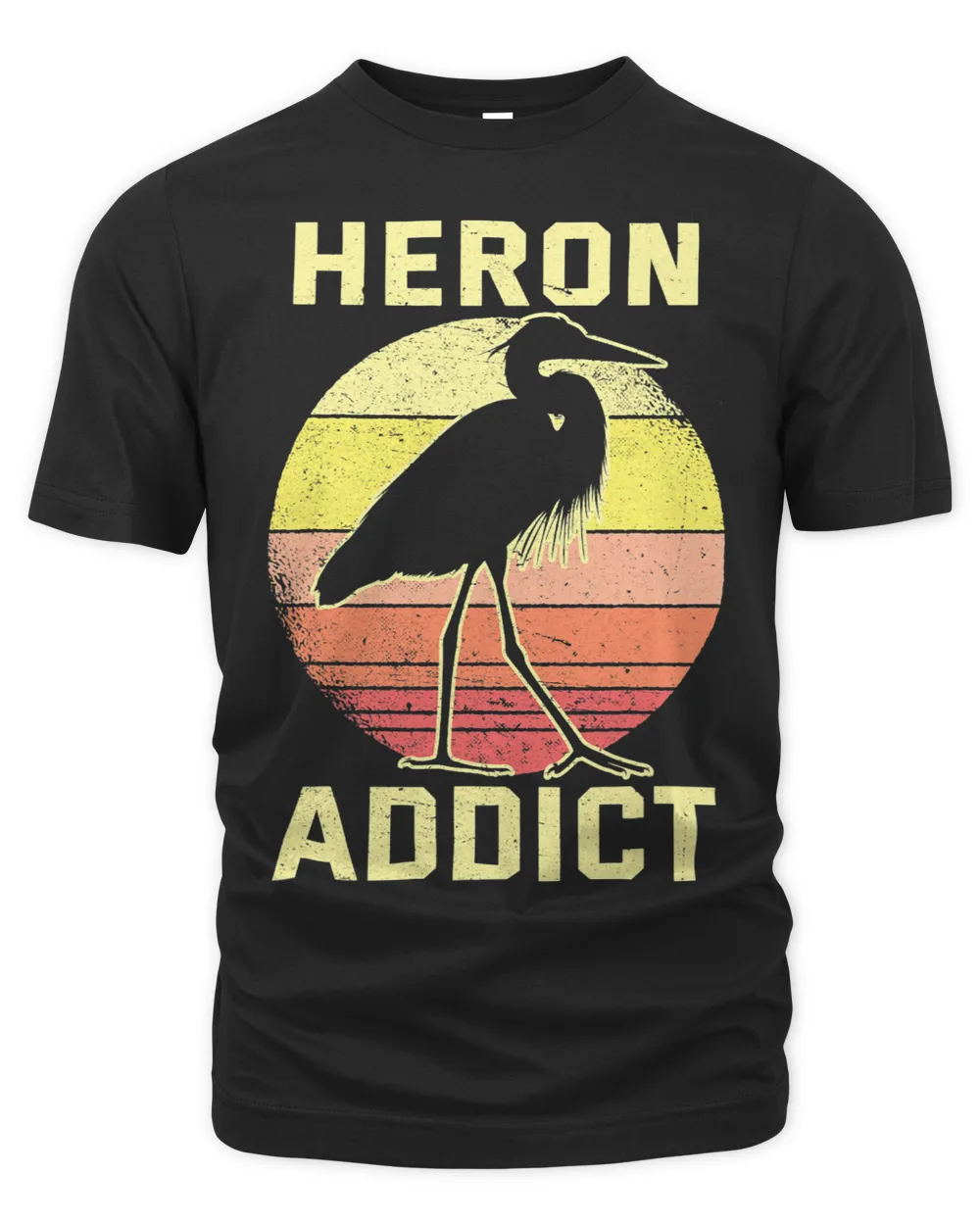 Retro Birding Heron Addict Blue Heron