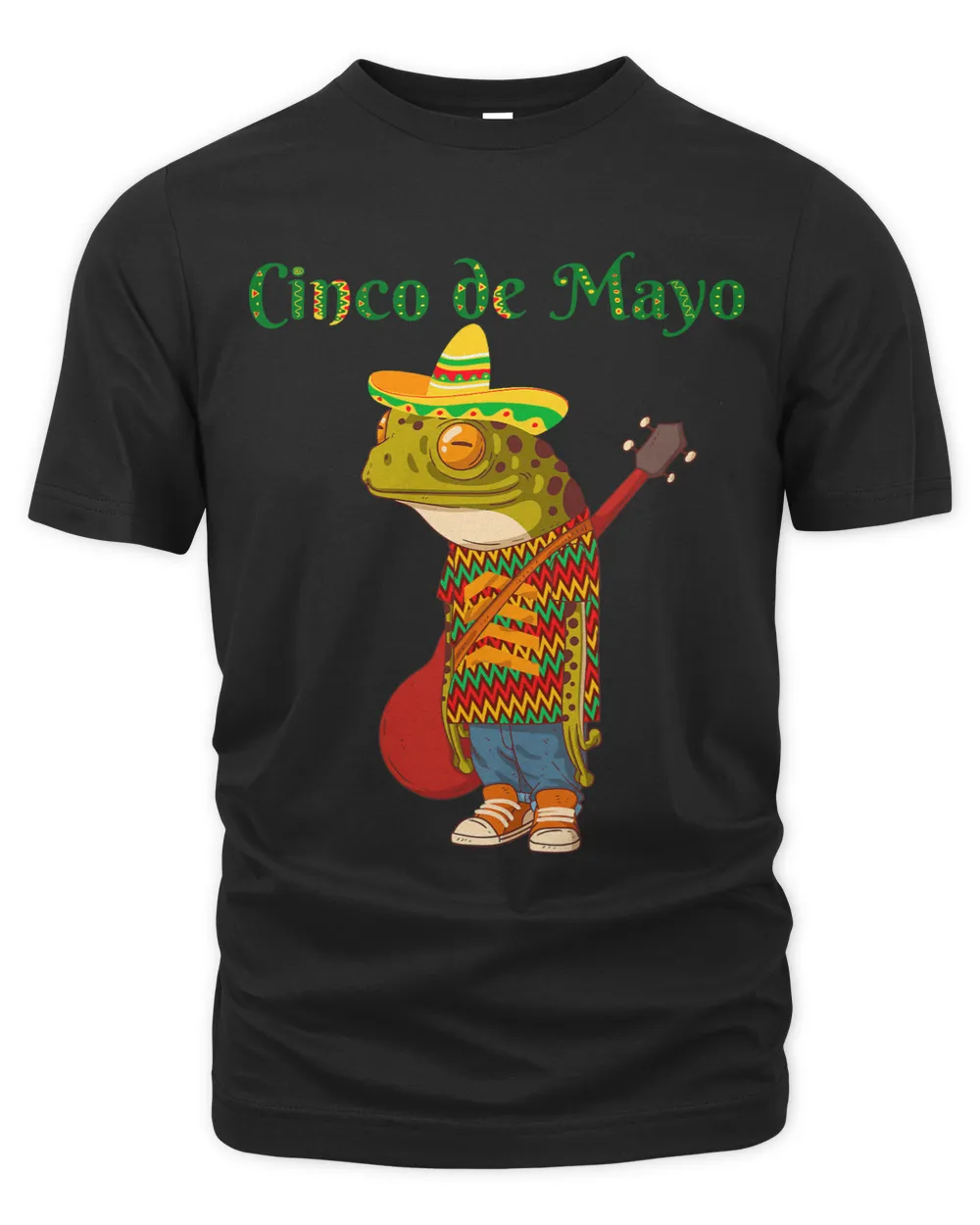 Cinco De Mayo Frog Playing Banjo Guitar Cute