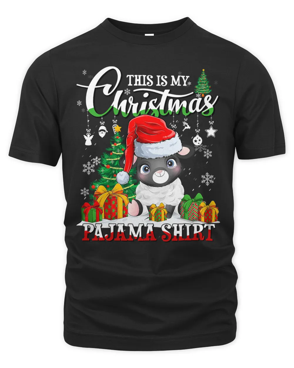 Sheep This is My Christmas Pajama Sheep Christmas Lights Shirt