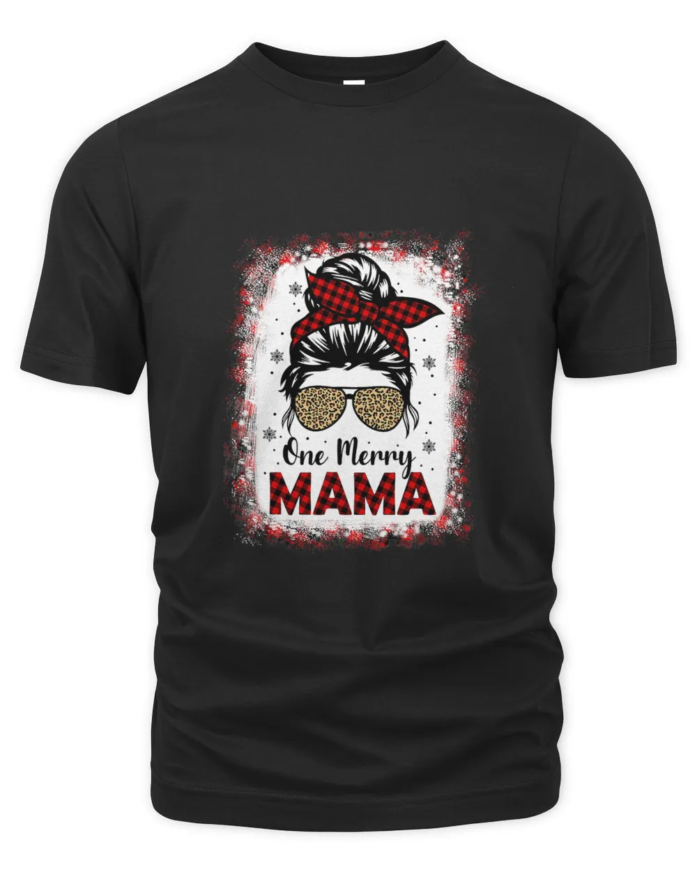Very Merry Mama Leopard Buffalo Plaid Christmas Pajamas T-Shirt