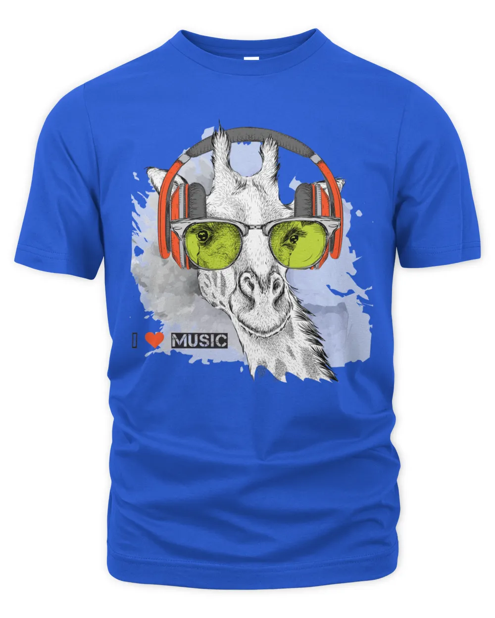 Giraffe I Love Music1355 T-Shirt