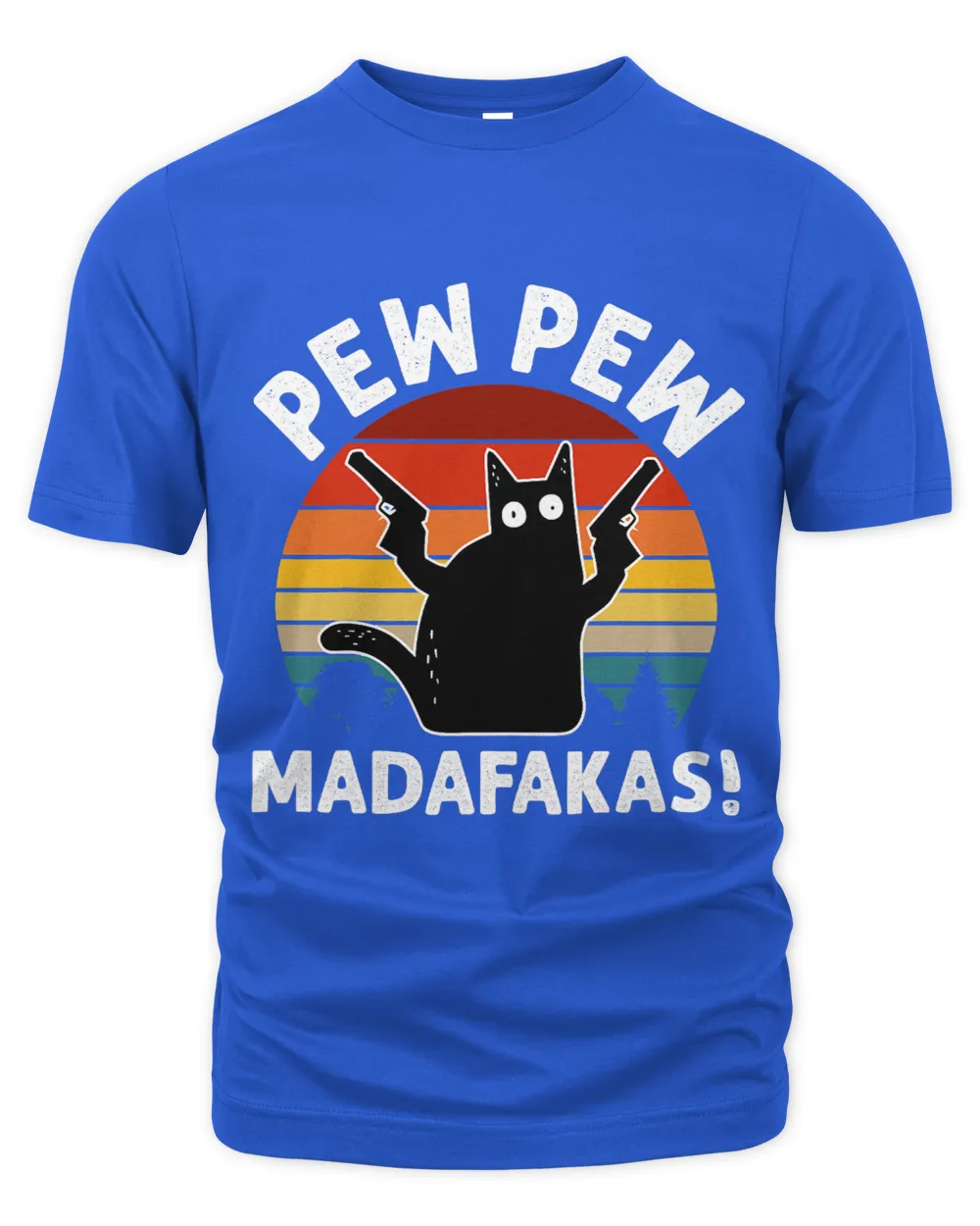 Vintage Retro Black Cat Pew Pew Madafakas