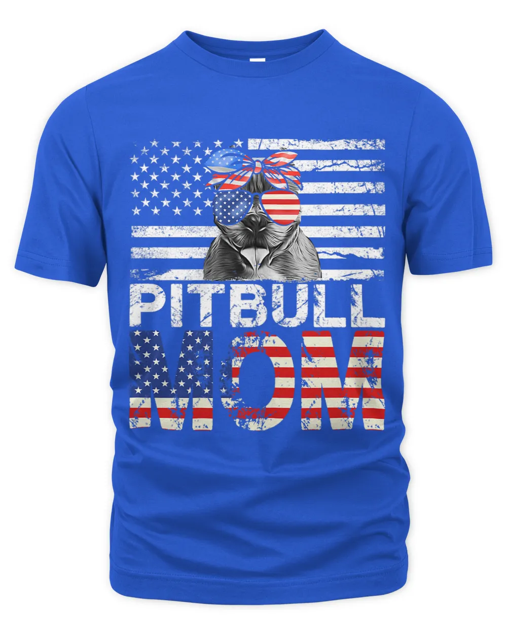 Womens Cool Pitbull Mom USA Flag Patriotic Mothers Day