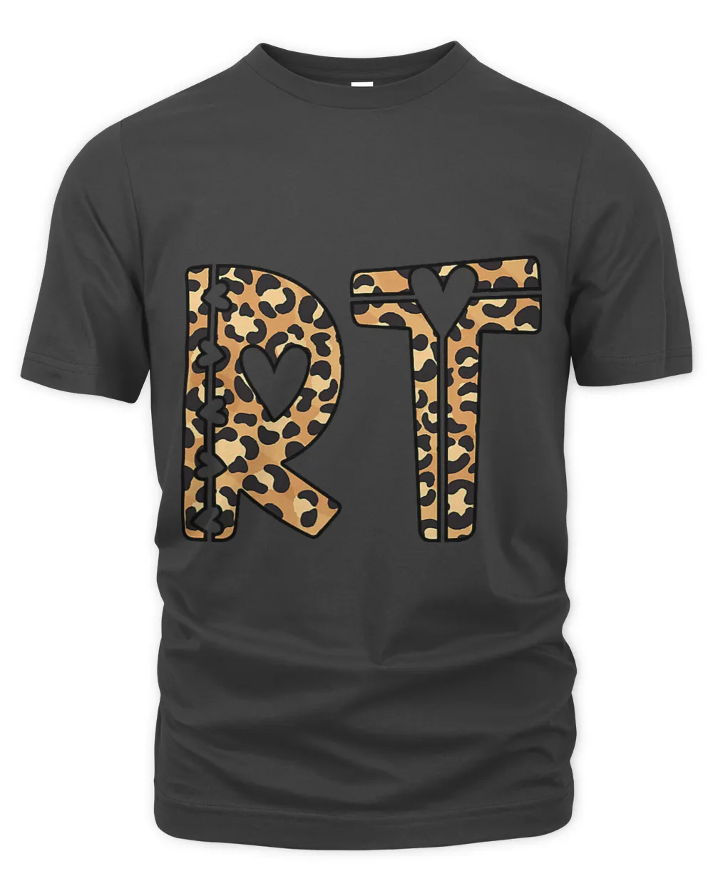 Womens RT Cheetah Print Design Hearts Respiratory Therapist Therapy