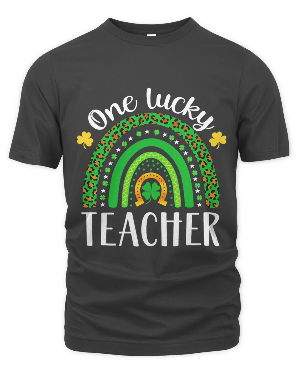 Teacher Job One Lucky Teacher Rainbow Shamrock St Patricks Day Men Women-1