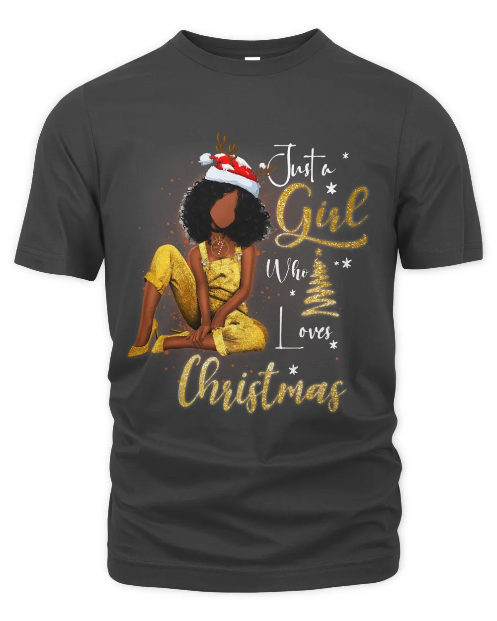 Funny Black Mrs Santa Just A Girl Who Loves Christmas 305