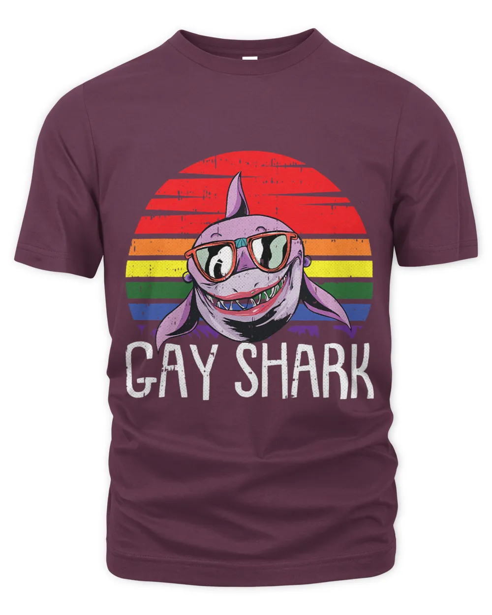 Shark Gay Pride Retro Ocean Animal LGBT Q Proud Ally