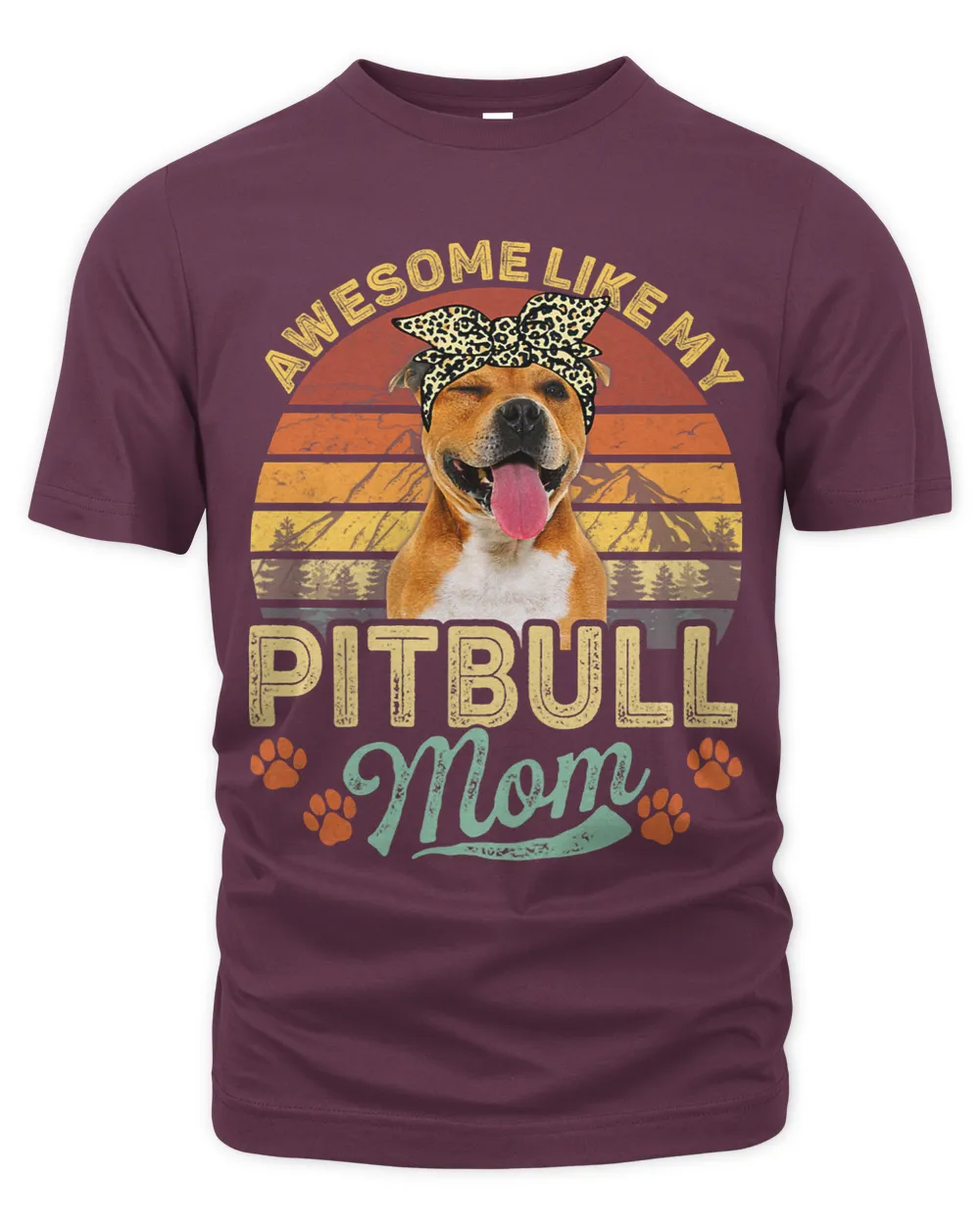 Womens Vintage Awesome Like My Pitbull Mom Dog Mom