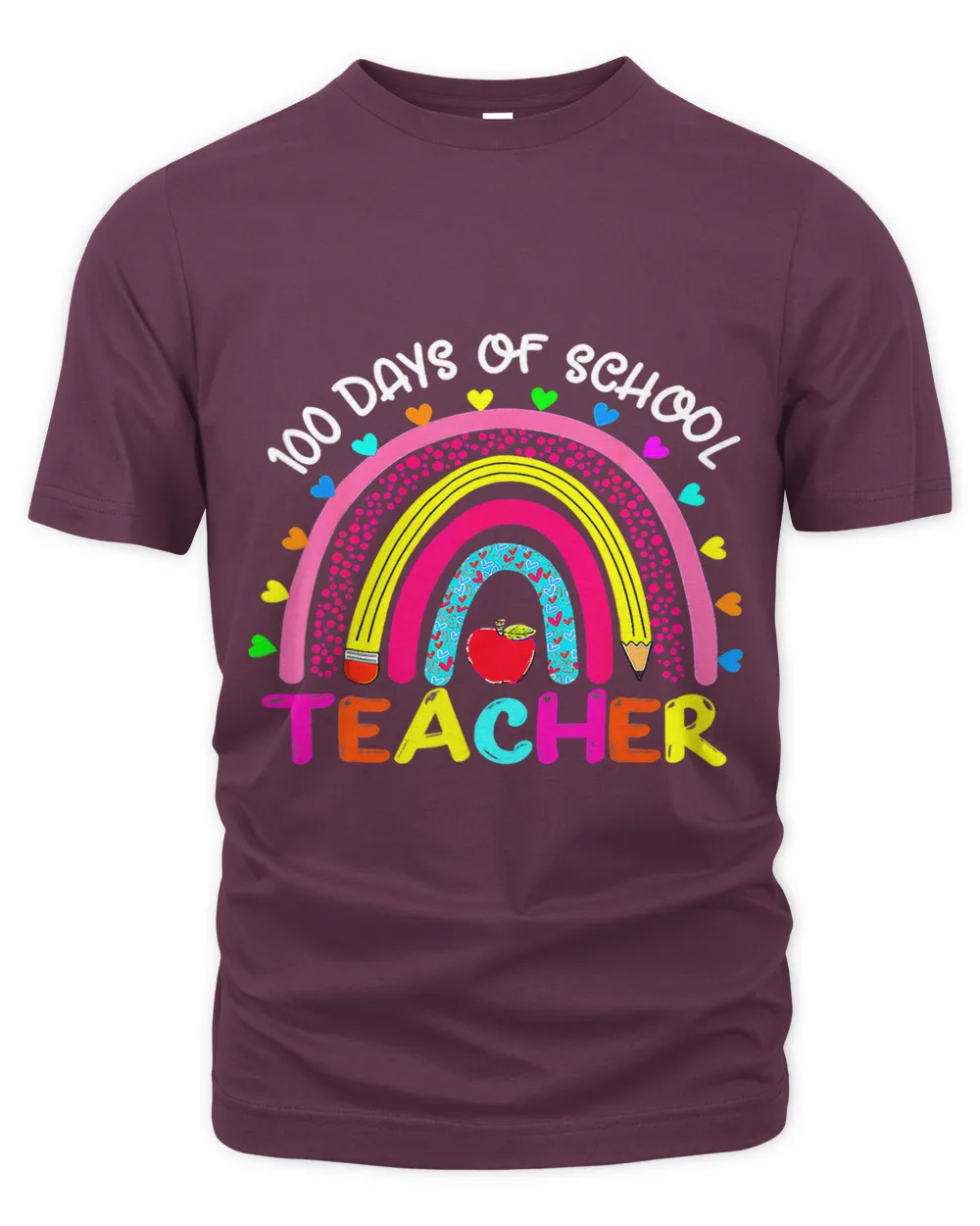 Cute Rainbow 100 Days Of School Teacher Lover 100th Day