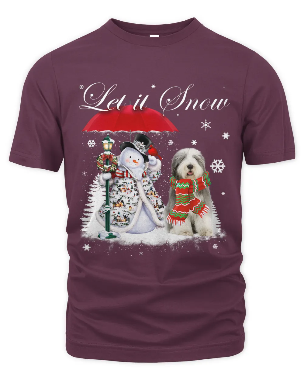 Old English Sheepdog Santa Dog Christmas Snowman Xmas Pajama 391