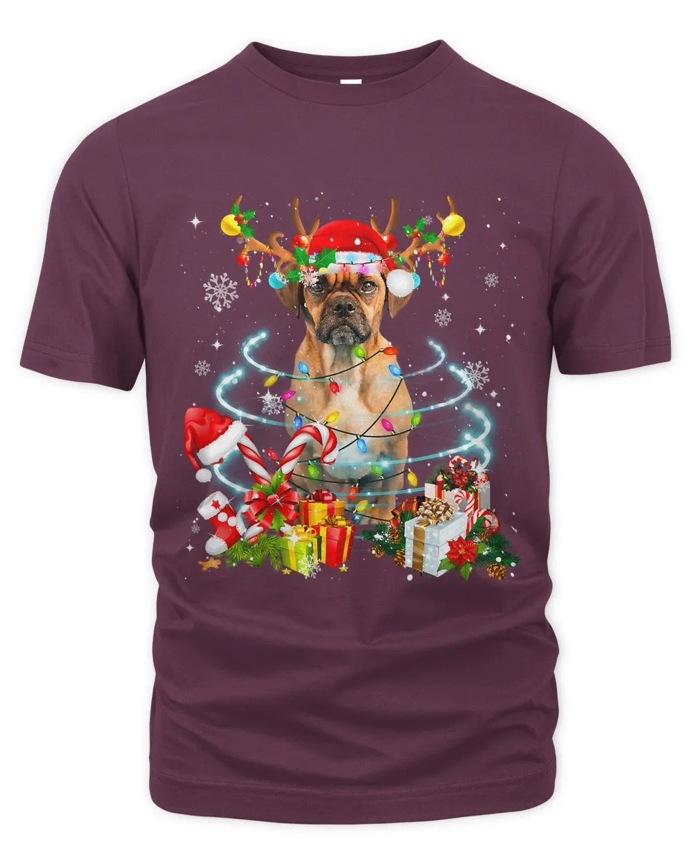 Puggle Reindeer Christmas Tree Lights Pajama Dog Xmas 178