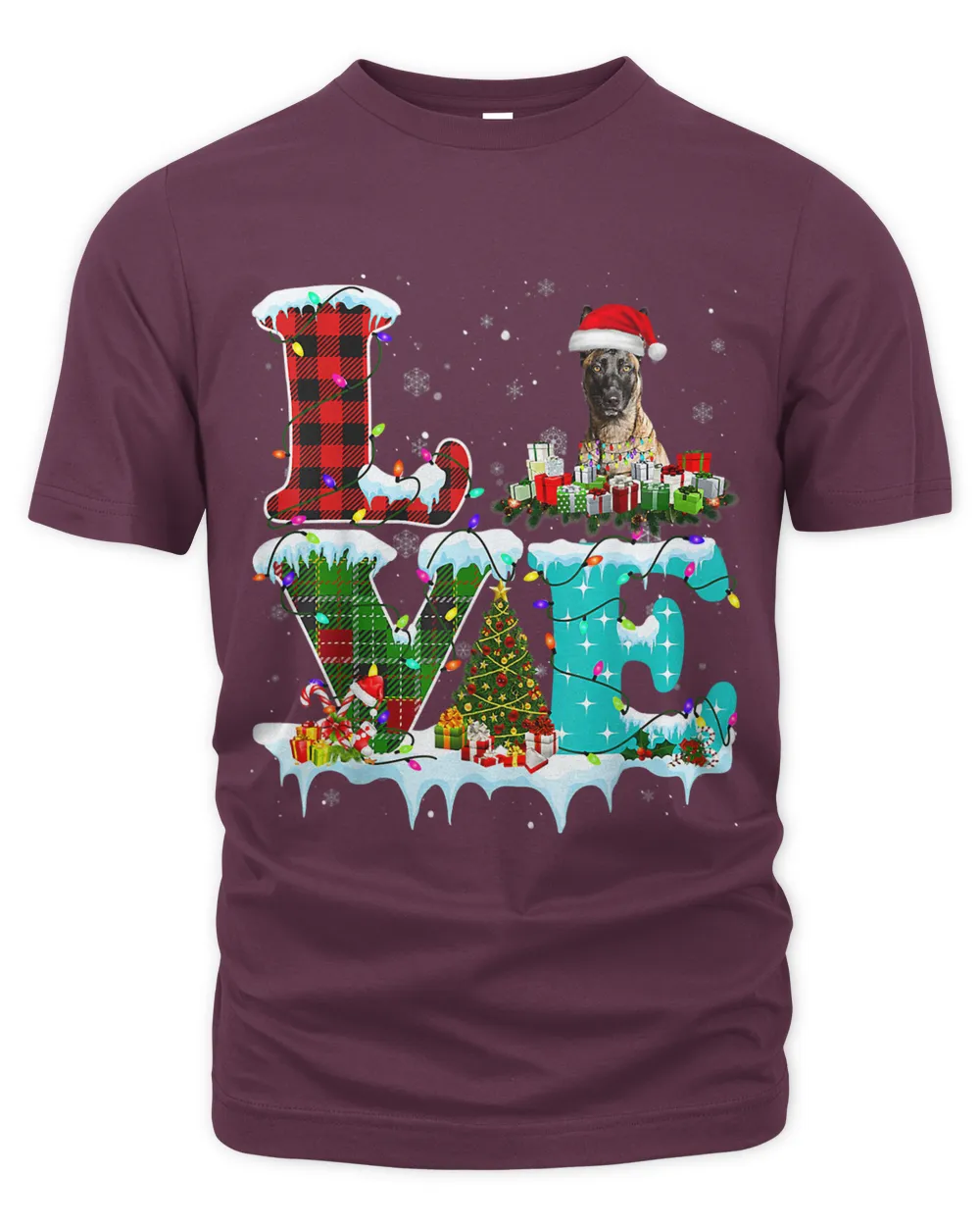 Belgian Malinois Christmas Tree Light Pajama Dog Xmas 16