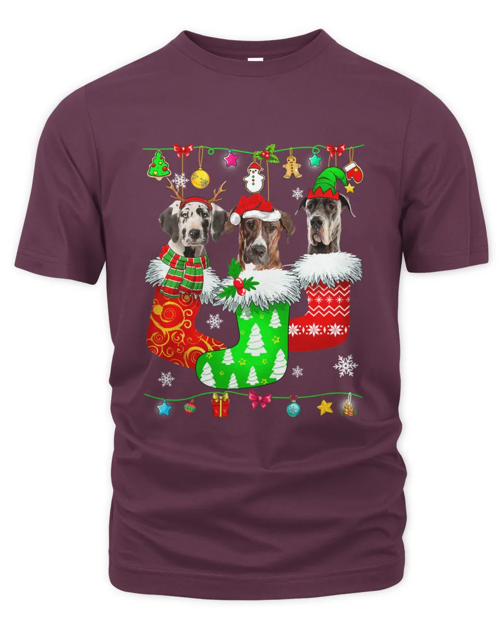 Great Dane Dog In Socks Christmas Pajama Puppy Lover Xmas 60