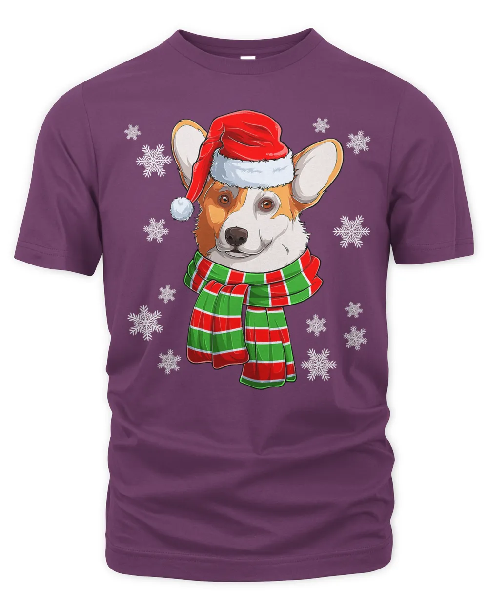 Dog Corgi Welsh Corgi With Scarf and Santa Hat Christmas 222 Welsh Corgi