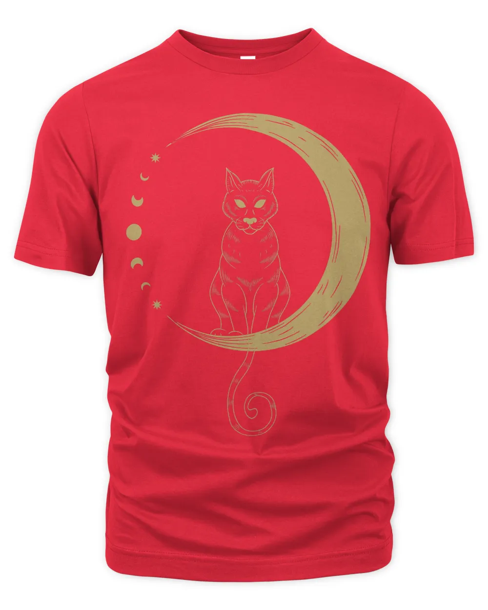 Crescent Moon And Cat Mystical Tarot Card Moon Cycle Graphic