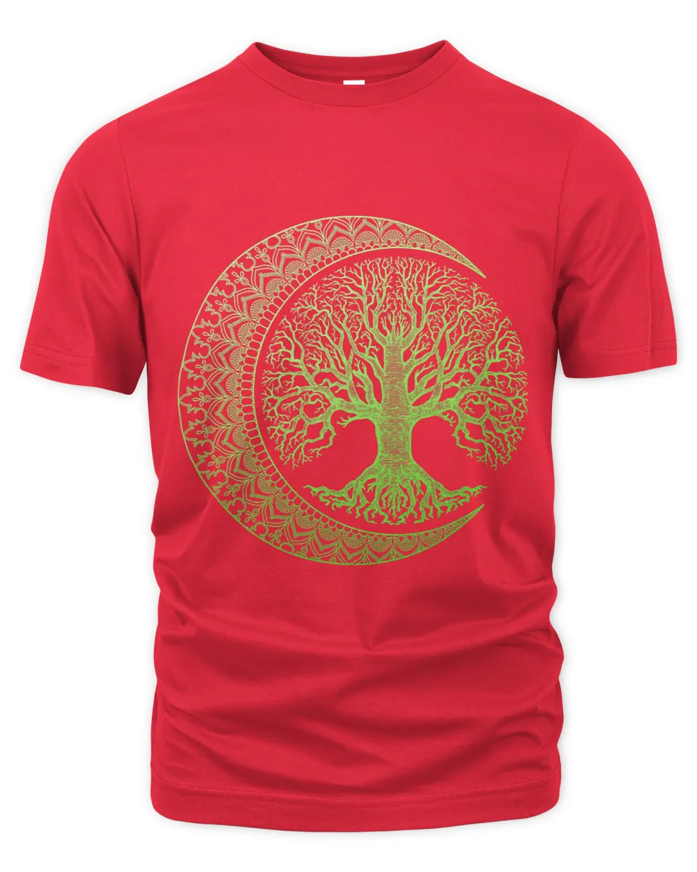 Green Tree of Life Cresent Moon Phases Mandala Yoga Gift