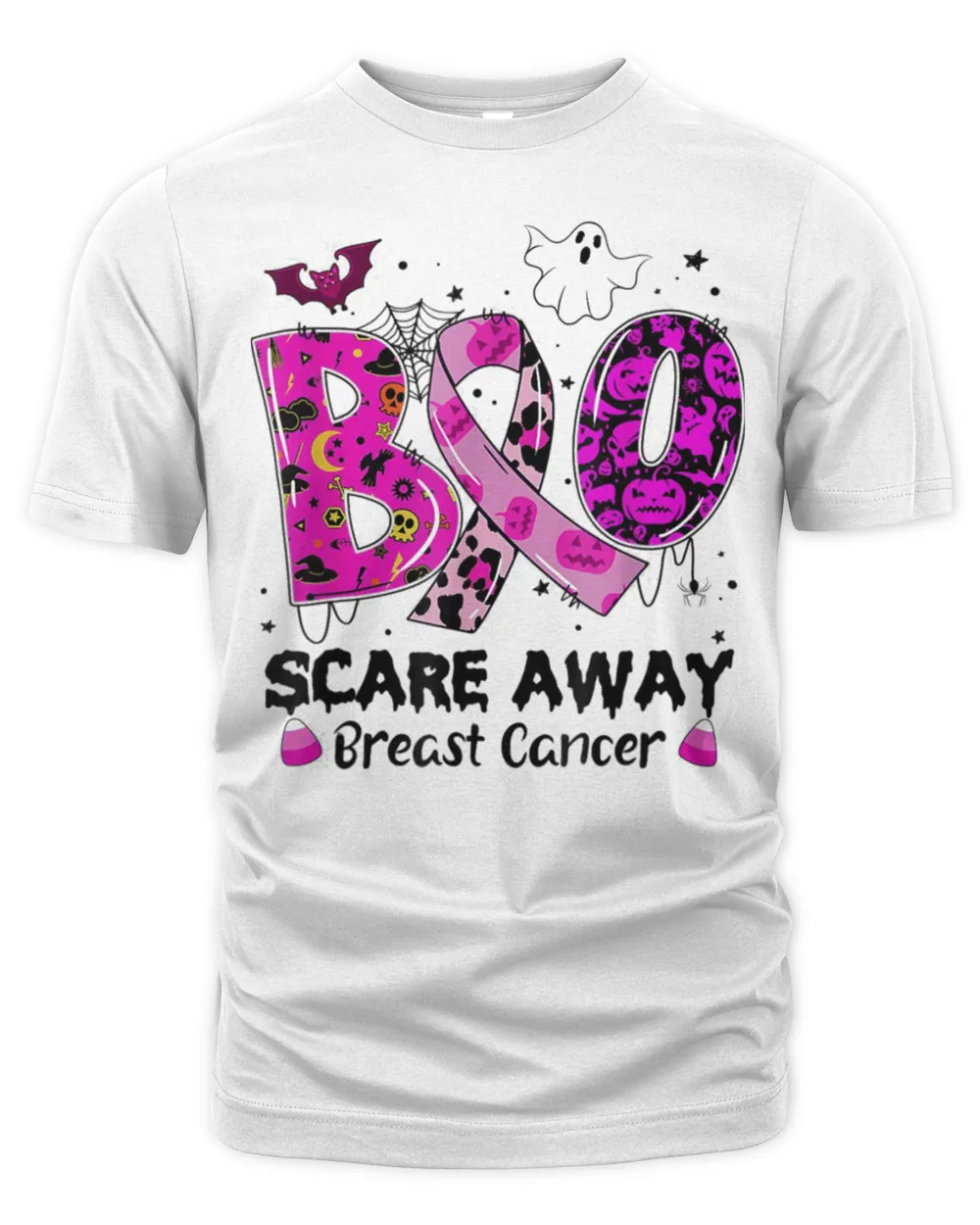 Boo Scare Away Breast Cancer Ghost Halloween Costume T-Shirt