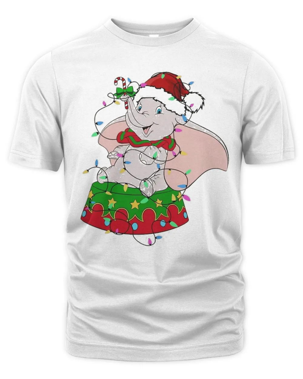 Cute Santa Dumbo Christmas Light T-shirt