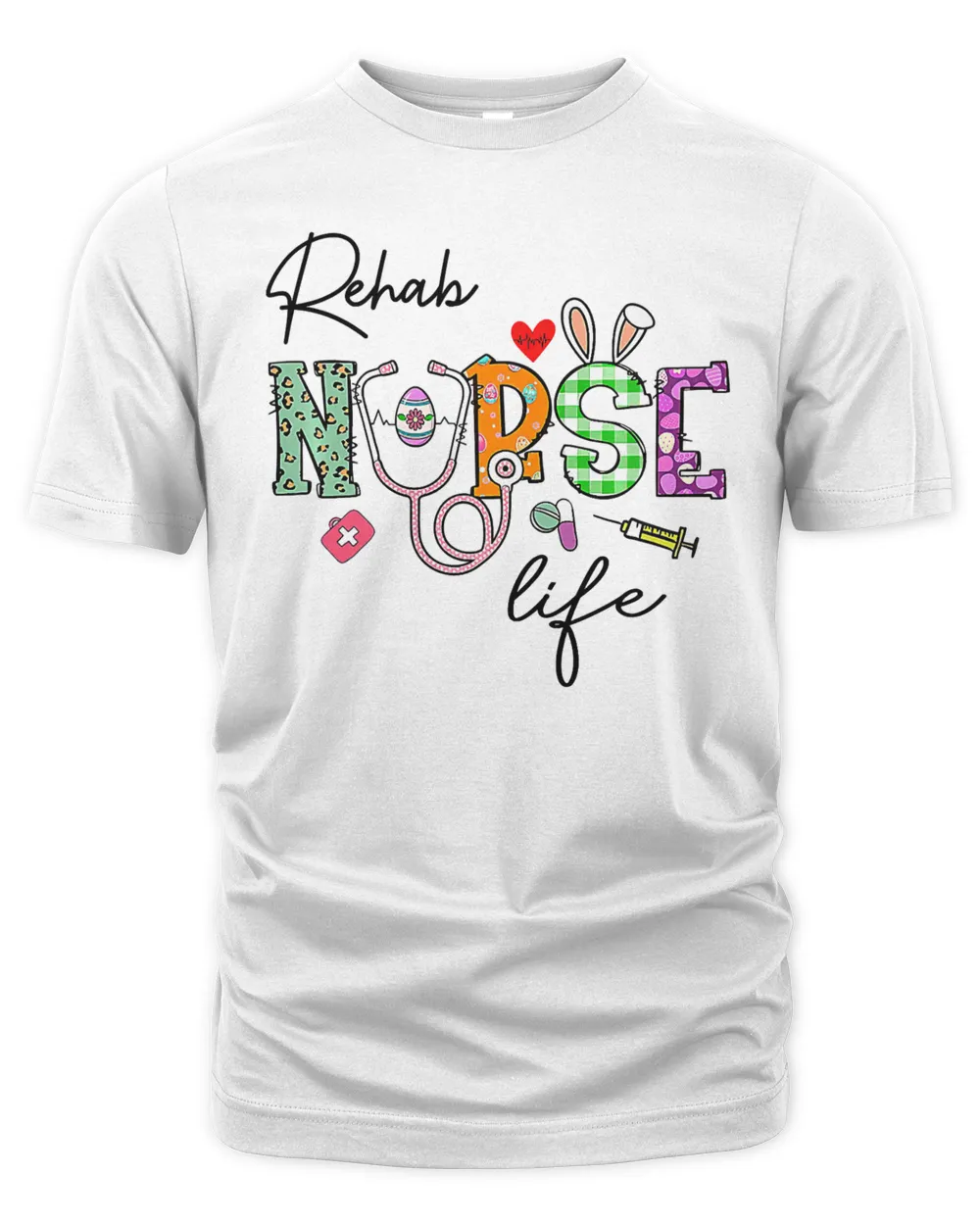 Camp Nurse Bunny Nurse Funny Egg Easter Day Floral Women FUN Premium T-Shirt