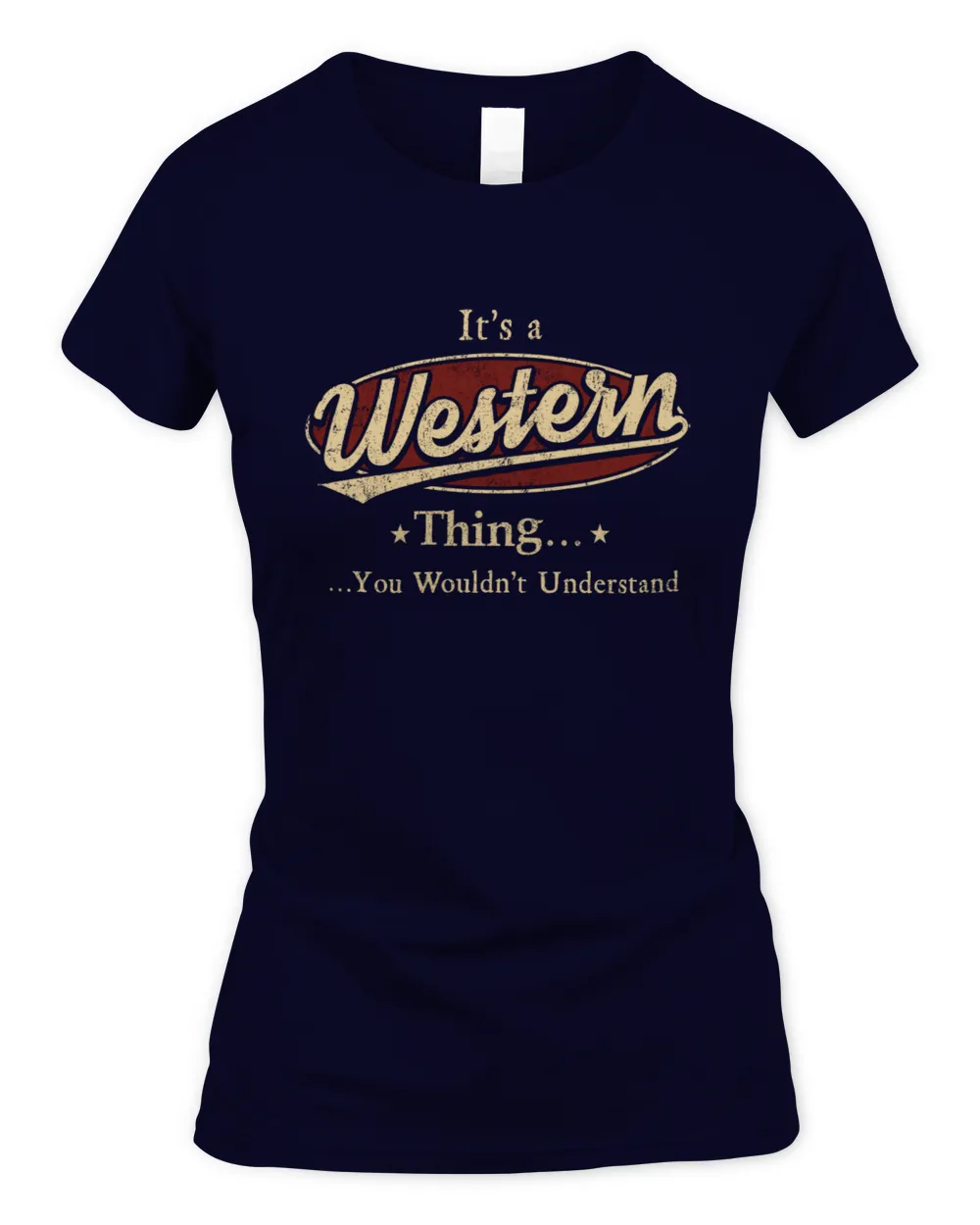 Fbus16217-Western Women's Soft Style Fitted T-Shirt navy s