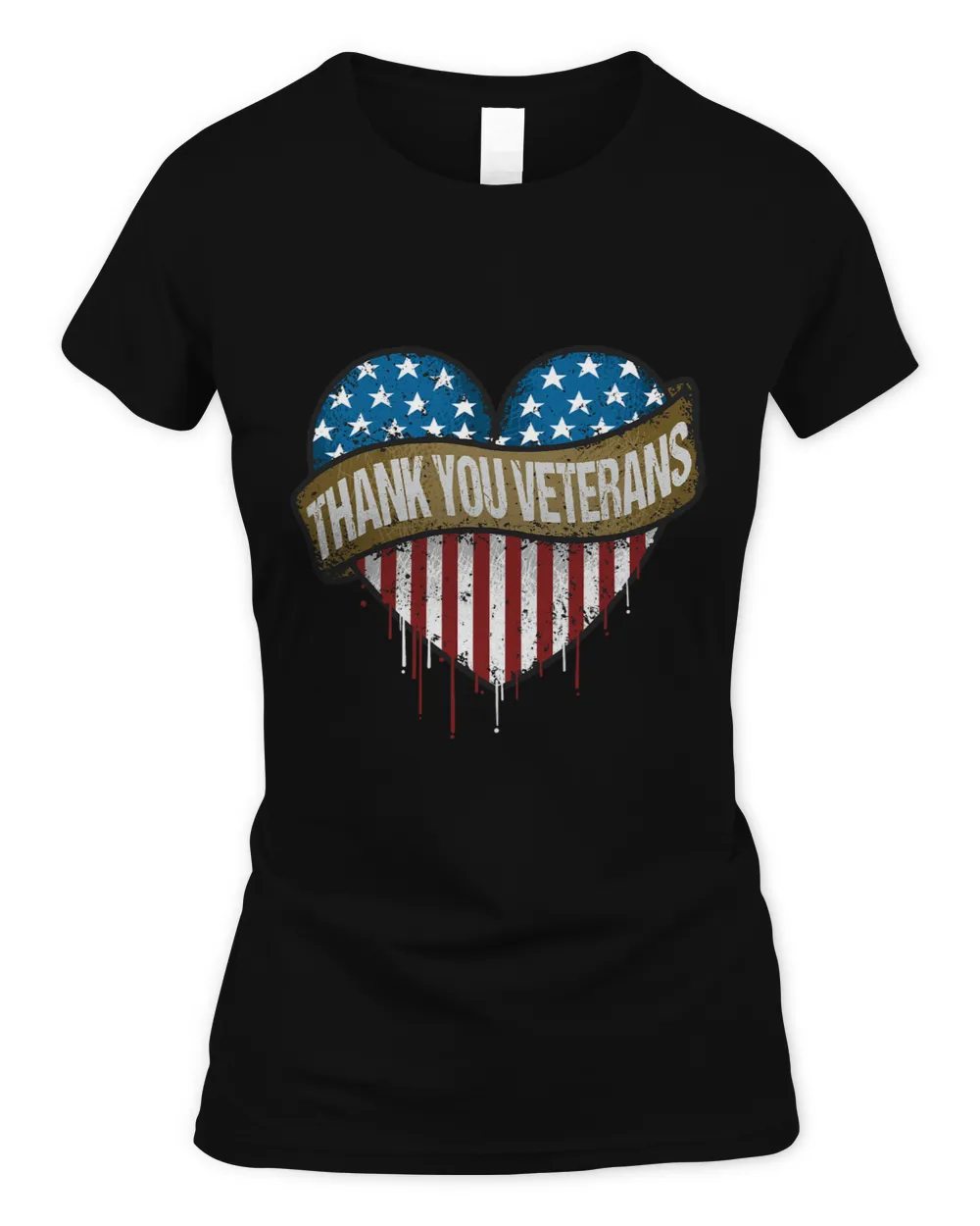 Thank You Veterans Day American Flag Heart Military Army 2
