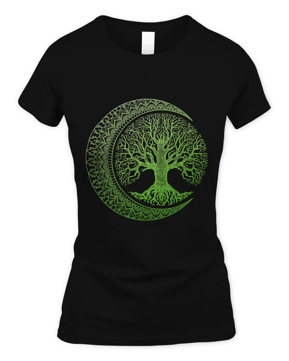 Green Tree of Life Cresent Moon Phases Mandala Yoga Gift