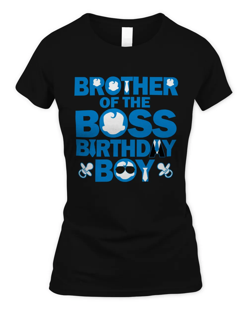 Brother Of The Boss Birthday Boy Women's Soft Style Fitted T-Shirt black s