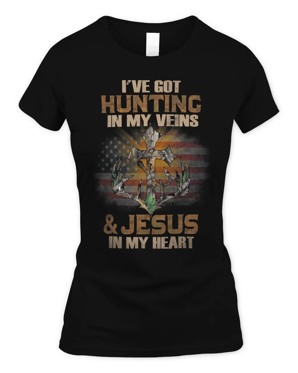 Ive Got Hunting In My Veins And Jesus In My Heart Funny 194