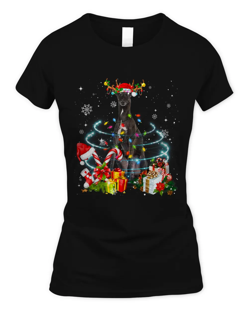 Greyhound Reindeer Christmas Tree Lights Pajama Dog Xmas 202
