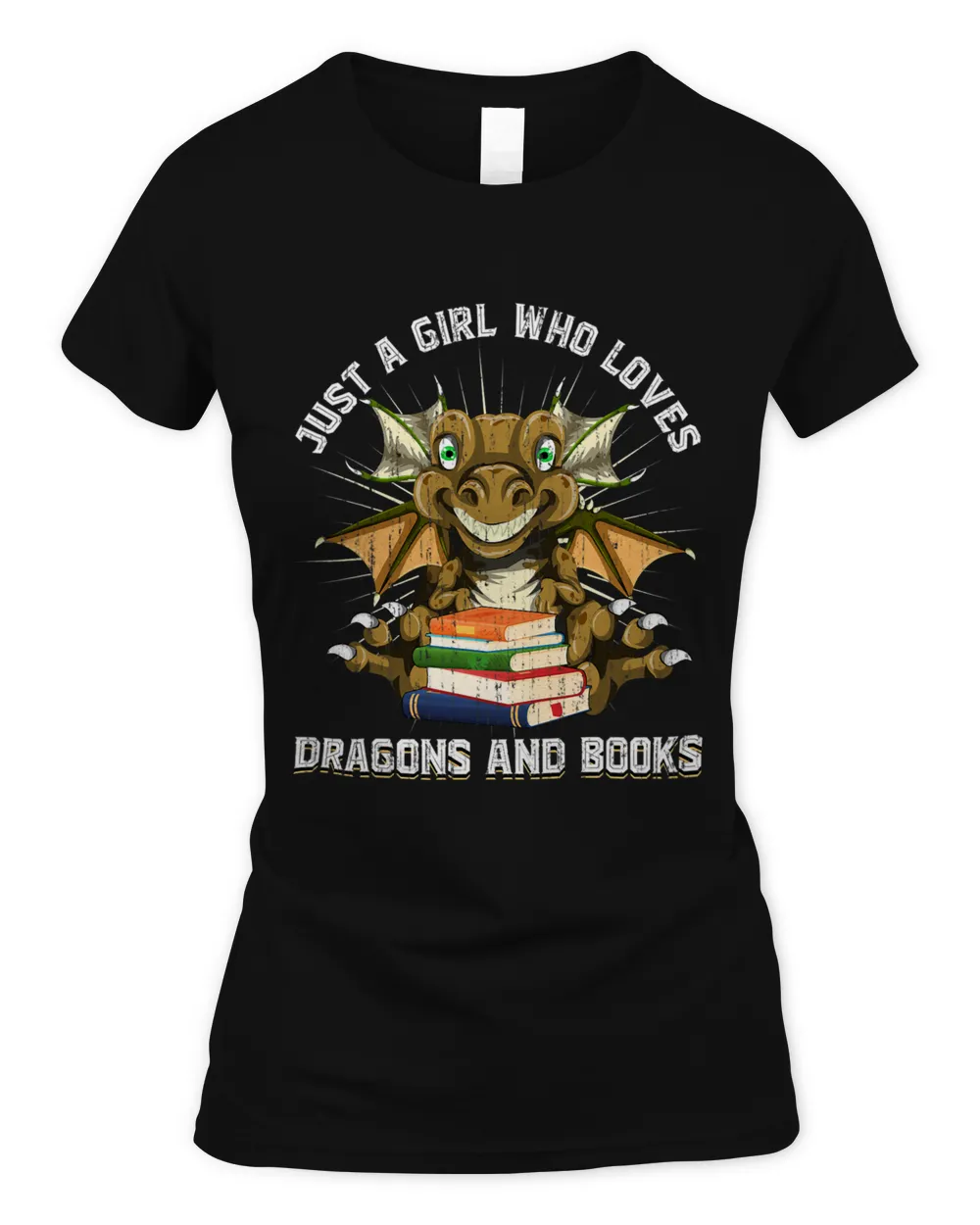 Fantasy Animal Book Reading Lover Girls Women Cute Dragon