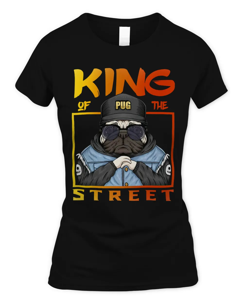 king of the street cool pug dog