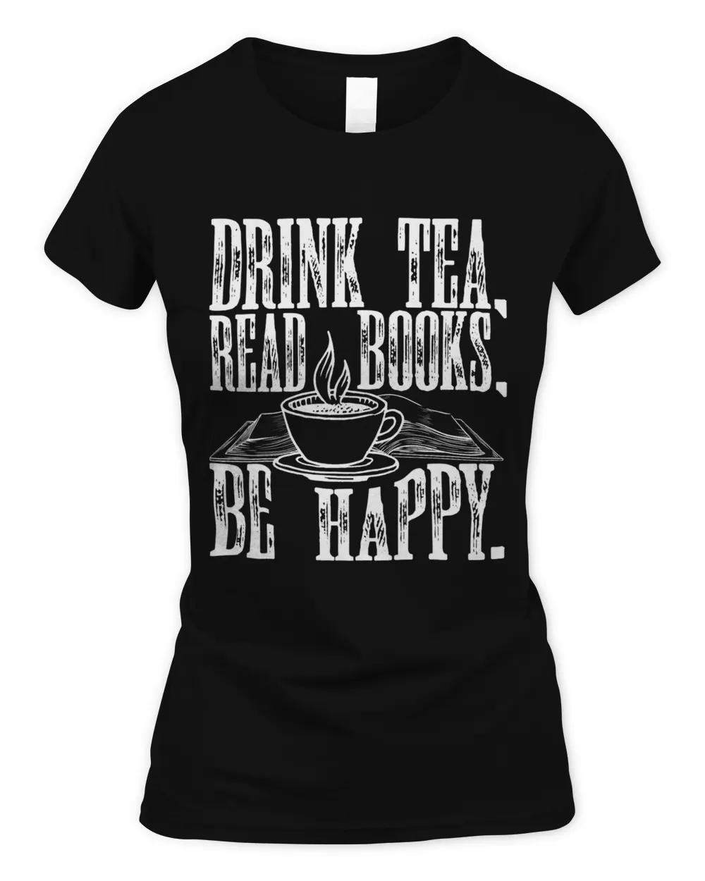 Be Happy Geeky Book Worm Drink Tea Read Books