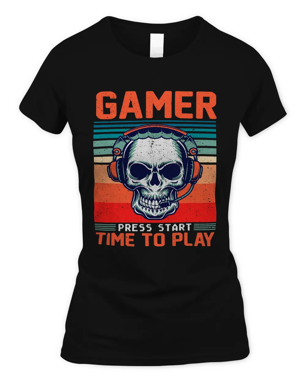 Gamer Skeleton Skull Funny Gaming Video Gamer Retro