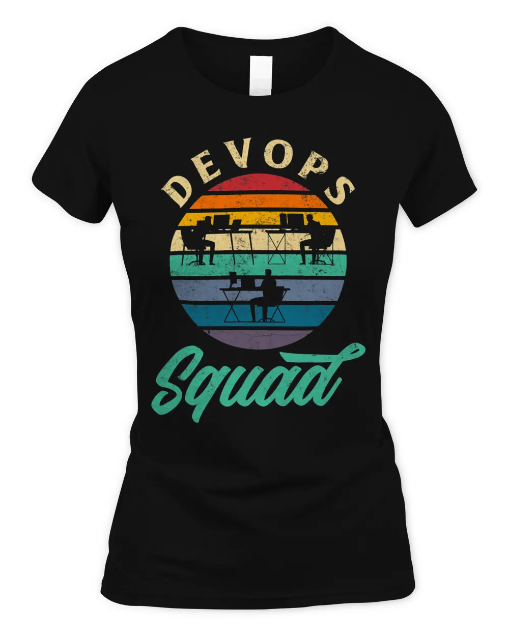 DevOps Engineer Cloud Computing Devops Squad Women's Soft Style Fitted T-Shirt black s