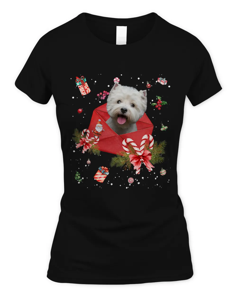 Westie Dog In Christmas Card Ornament Pajama Xmas391