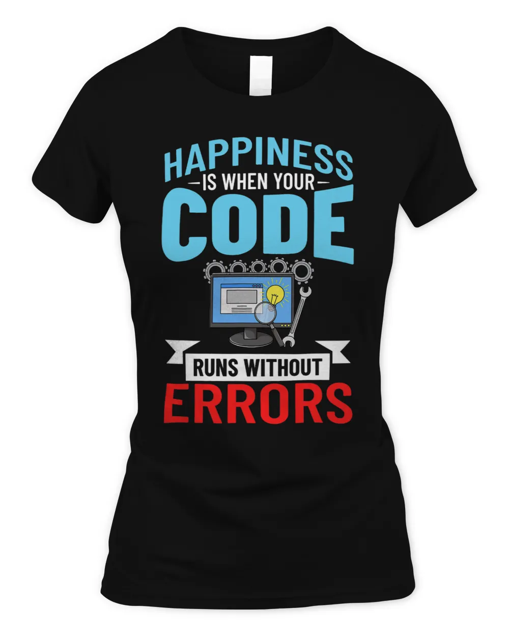 Software Development Process Developer Manager Engineer 3 Women's Soft Style Fitted T-Shirt black s