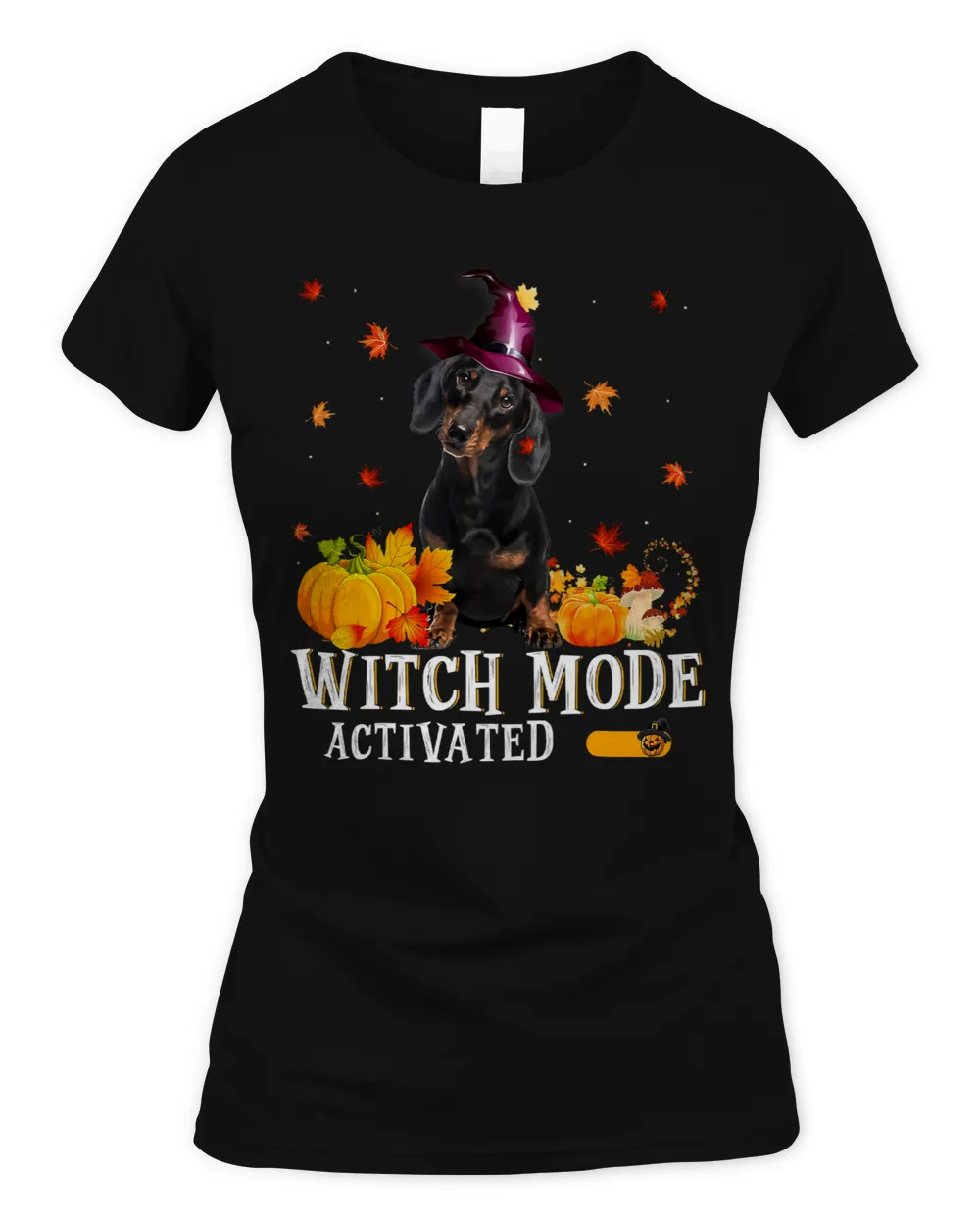 Wiener Witch Mode Activated For Halloween Pumpkin 3 Dachshund Doxie