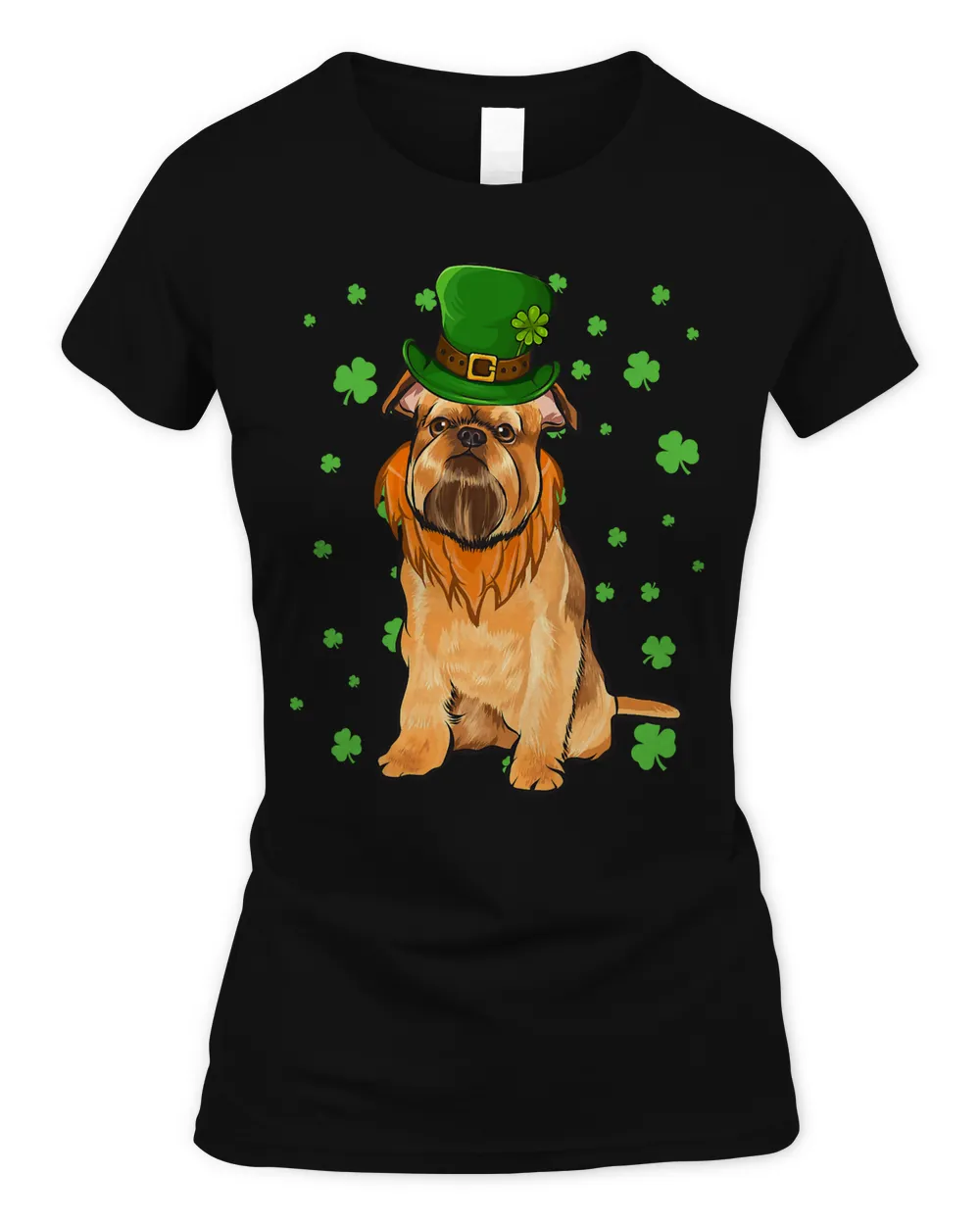 St Patricks Day Brussels Griffon Dog Shamrock Gift T-Shirt