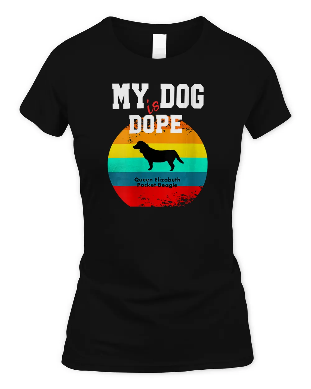 Womens Dope Dog Lover Quee Elizabeth Pocket Beagle V-Neck T-Shirt