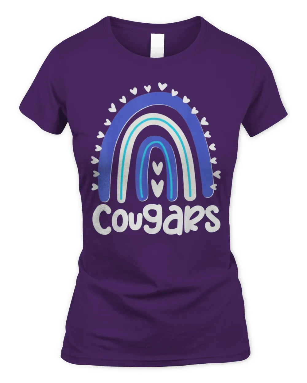 Cougars School Mascot Rainbow Teacher Lover T-Shirt