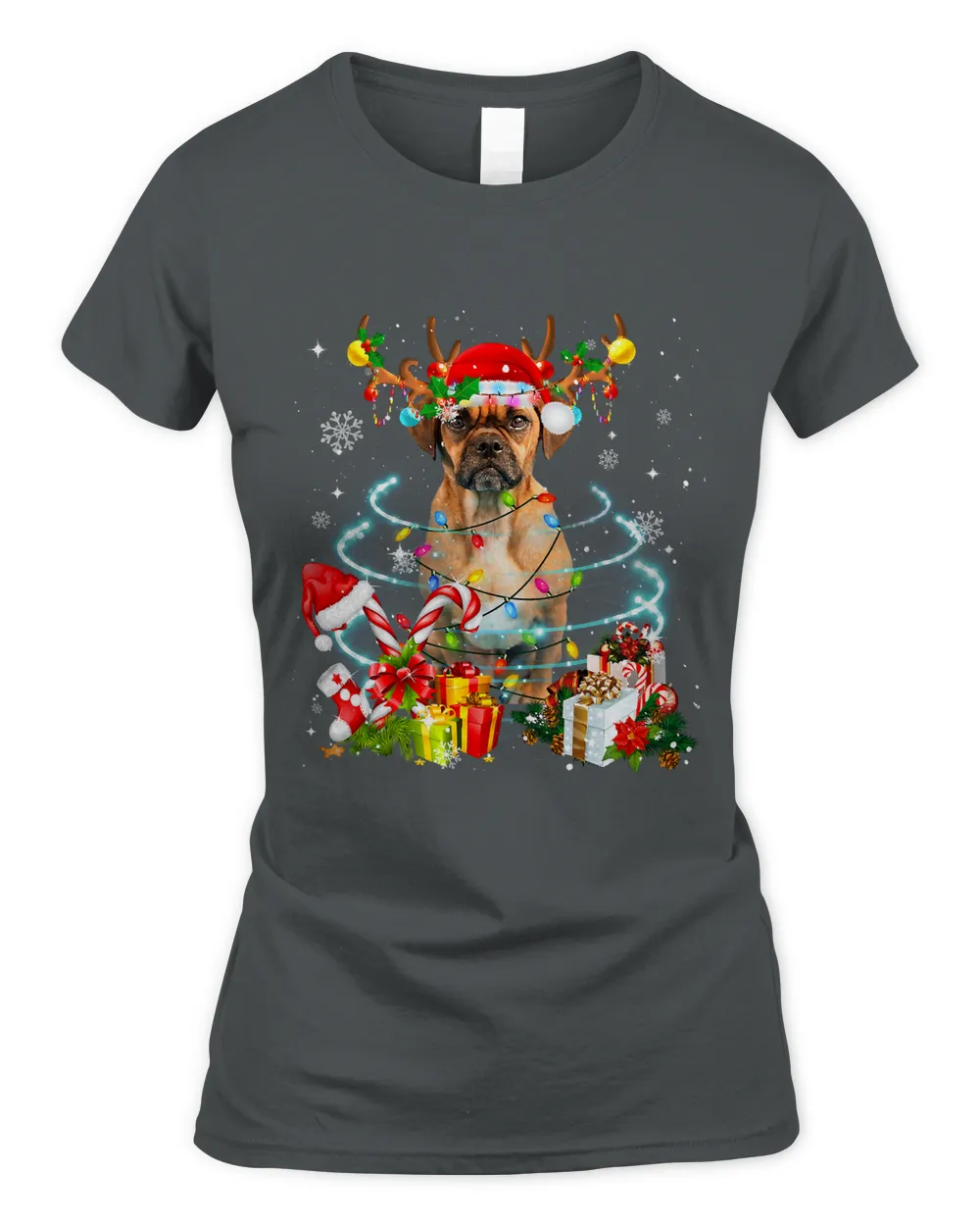 Puggle Reindeer Christmas Tree Lights Pajama Dog Xmas 178