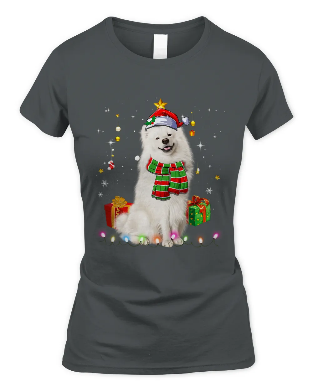 Samoyed Santa Christmas Tree Lights Xmas Pjs Boys 46