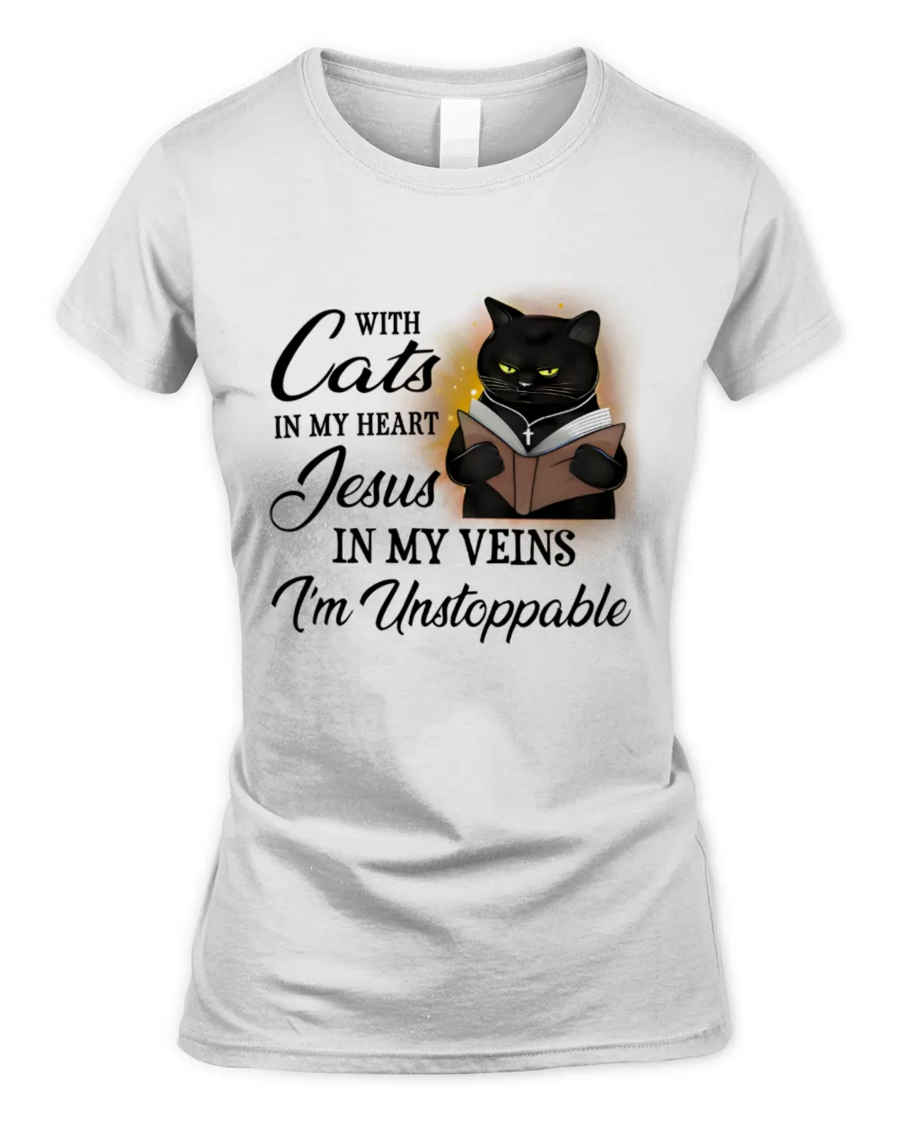 Cats in my heart Women's Soft Style Fitted T-Shirt white s