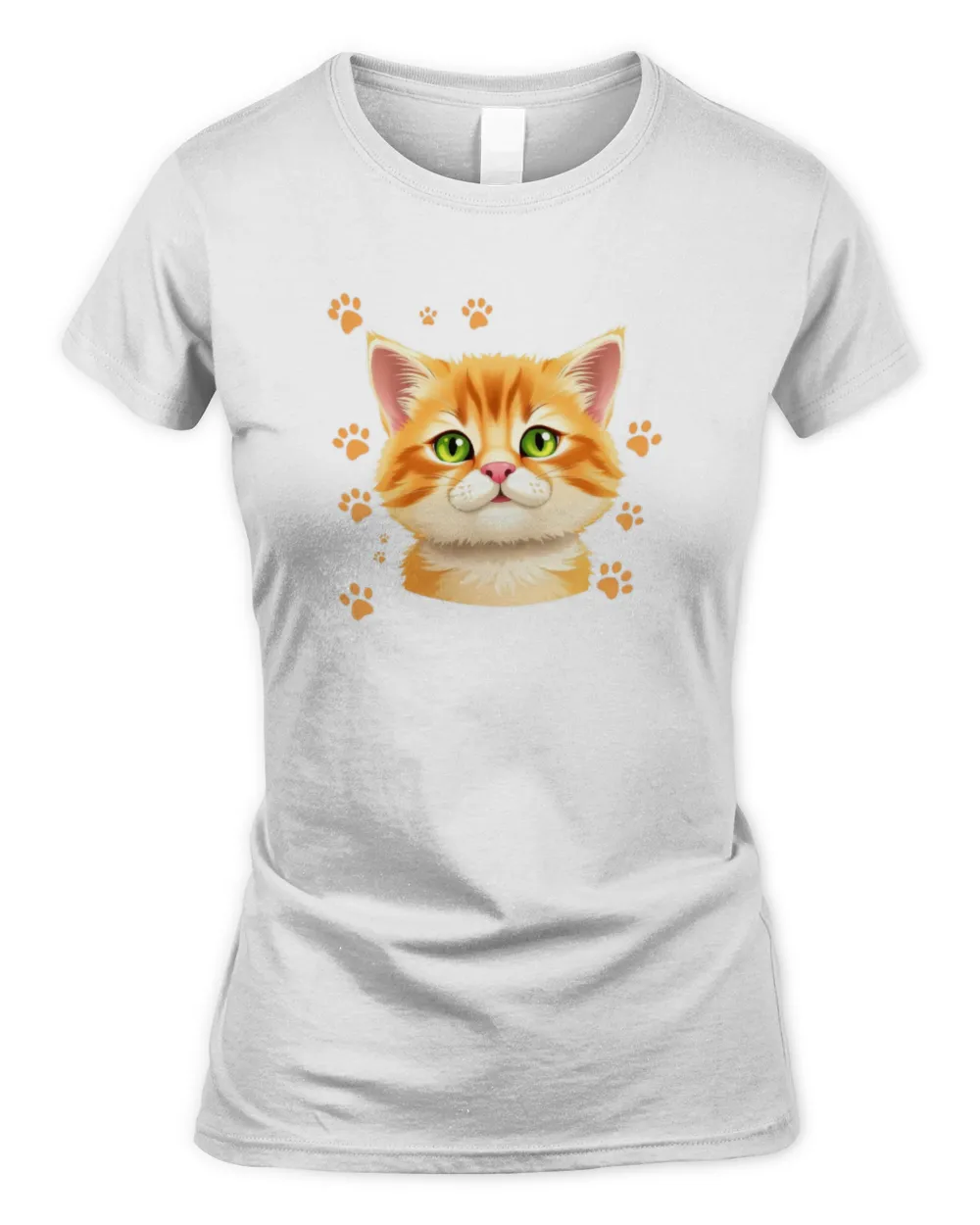 Yoga and cats t-shirt - “Happiness is a warm cat” - Cat lovers Women's Soft Style Fitted T-Shirt white s