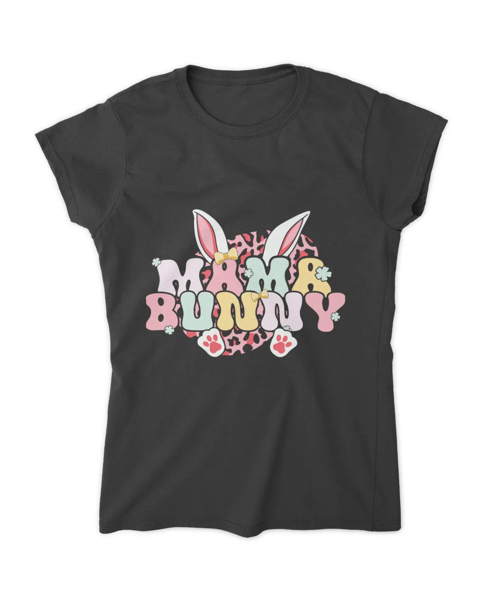 Mama Bunny- Mother's Day T Shirt, Mother's Day Gift Women's Soft Style Fitted T-Shirt black s